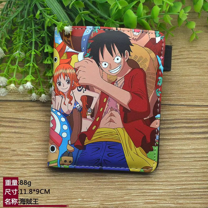 Anime One Piece Luffy Pu Leather Men Wallet Rfid Anti-Magnetic Credit Cards Holder with Organizer Coin Pocket Money Clips Purse