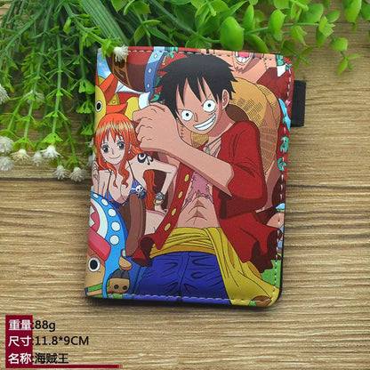 Anime One Piece Luffy Pu Leather Men Wallet Rfid Anti-Magnetic Credit Cards Holder with Organizer Coin Pocket Money Clips Purse