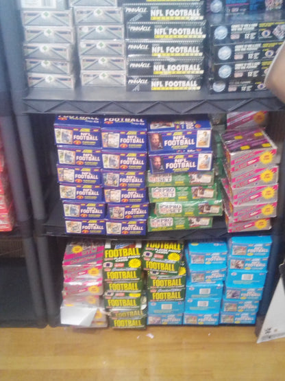 Huge Bulk Lot of 55 Unopened Old Vintage NFL Football Cards in 4 Wax Packs NEW