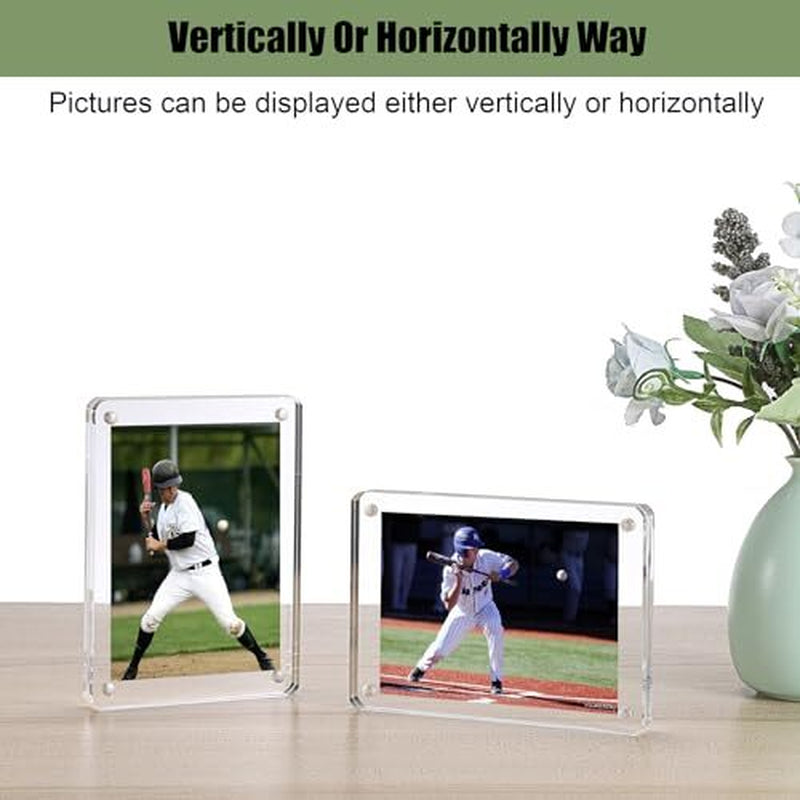 Pack of 3 Single Trading Card Display Frames, Magnetic Acrylic Baseball Card ...