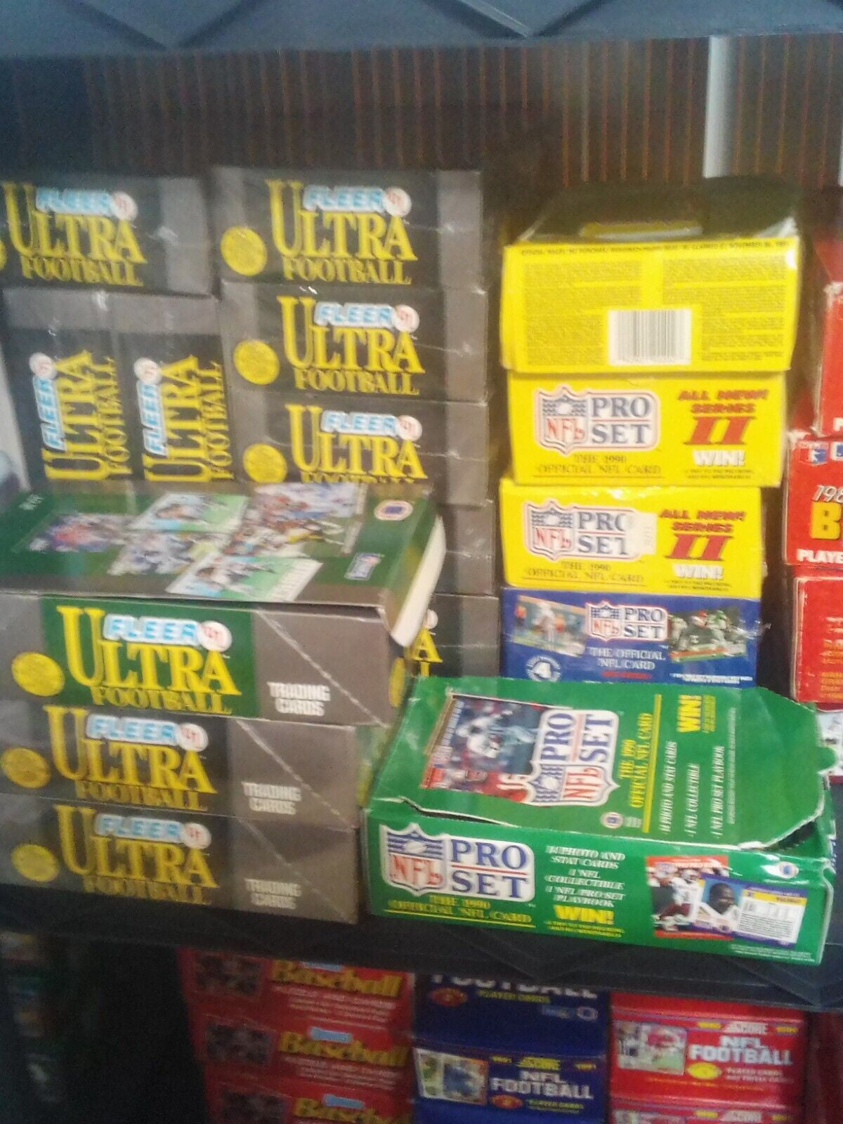 Huge Bulk Lot of 55 Unopened Old Vintage NFL Football Cards in 4 Wax Packs NEW