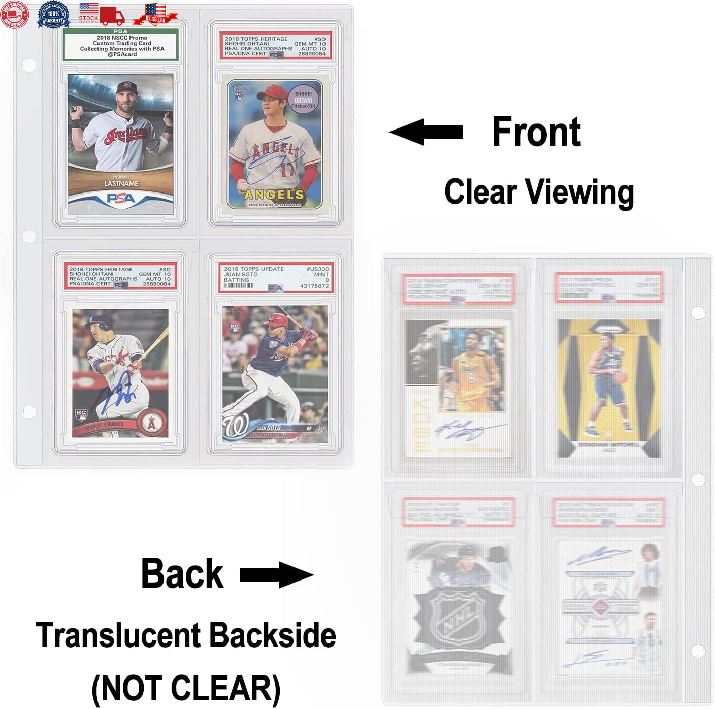 Graded Card Slab Binder Pages 40 PSA, BGS, CGC Slabs Storage Cards Not Included
