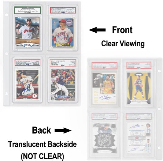 Graded Card Slab Binder Pages for Storage Display Compatible W/40 PSA BGS BCCG