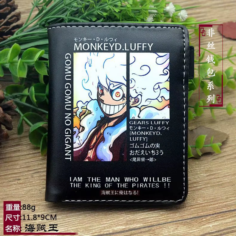Anime One Piece Luffy Pu Leather Men Wallet Rfid Anti-Magnetic Credit Cards Holder with Organizer Coin Pocket Money Clips Purse