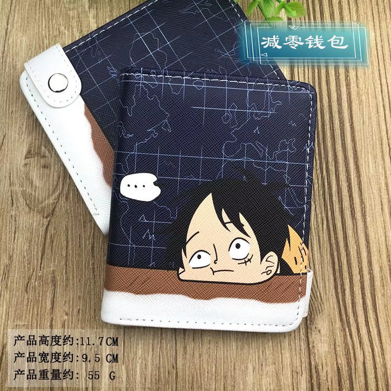 Anime One Piece Luffy Pu Leather Men Wallet Rfid Anti-Magnetic Credit Cards Holder with Organizer Coin Pocket Money Clips Purse