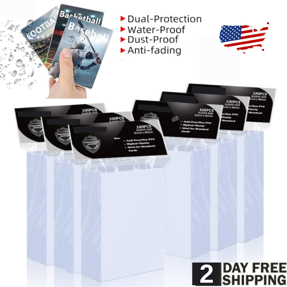 Trading Card Sleeves Plastic Clear Case Holder 600 Baseball Cards Topload!! NEW