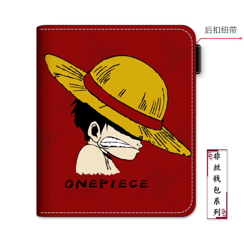 Anime One Piece Luffy Pu Leather Men Wallet Rfid Anti-Magnetic Credit Cards Holder with Organizer Coin Pocket Money Clips Purse