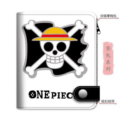 Anime One Piece Luffy Pu Leather Men Wallet Rfid Anti-Magnetic Credit Cards Holder with Organizer Coin Pocket Money Clips Purse