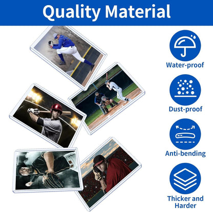 Trading Card Sleeves Hard Plastic Clear Case Holder 42Pcs Baseball Cards Topload