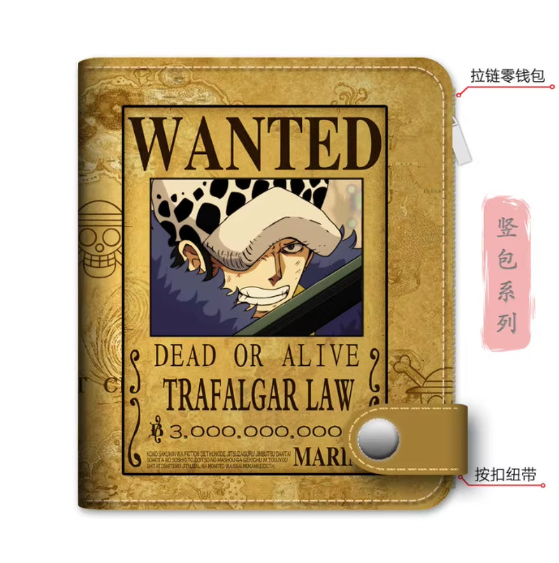 Anime One Piece Luffy Pu Leather Men Wallet Rfid Anti-Magnetic Credit Cards Holder with Organizer Coin Pocket Money Clips Purse